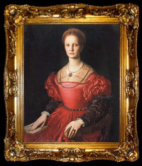 framed  Agnolo Bronzino Portrait of Lucrezia Pucci Panciatichi, ta009-2